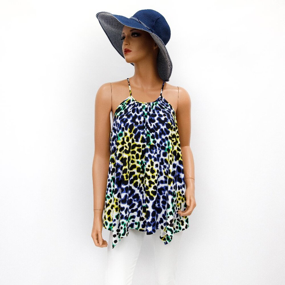 Milly Leopard Print Sleeveless Blouse Petite